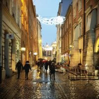 Ulica sienna Kraków Boże Narodzenie